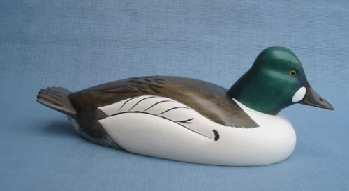 Wood Carving - Handcarved Common Goldeneye Low Neck Drake Decoy