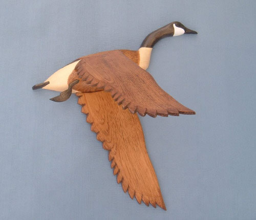 Wall Mount Canada Goose Wings Down Head Up Decoy