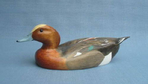 Wood Carving - Handcarved Classic European Wigeon Decoy