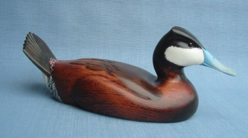 Wood Carving - Handcarved Classic Ruddy Duck Drake Decoy