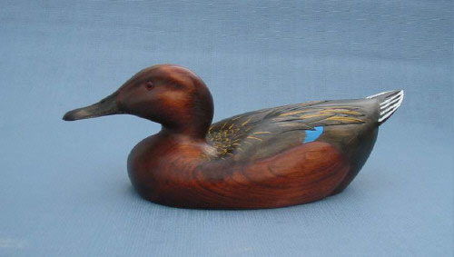 Wood Carving - Classic Handcarved Cinnamon Teal Decoy