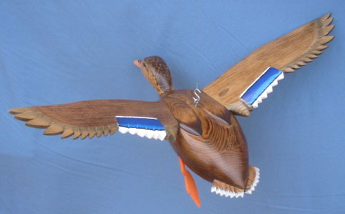 Wood Carving - Bird In Flight Mallard Hen 30