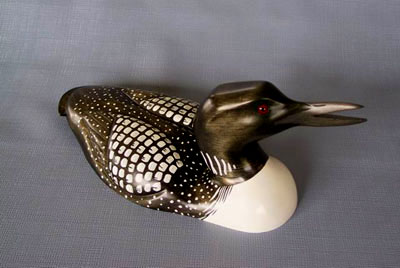 Wood Carving - Handcarved Open Mouth Loon Decoy
