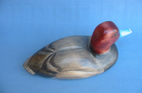 Robert Kelly Wood Carving - Classic Handcarved Redhead Drake Decoy