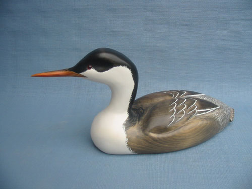 Wood Carving - Classic Handcarved Clark's Grebe Decoy