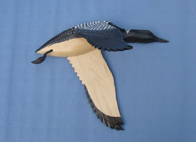 Wall Mount Common Loon Wings Down Decoy
