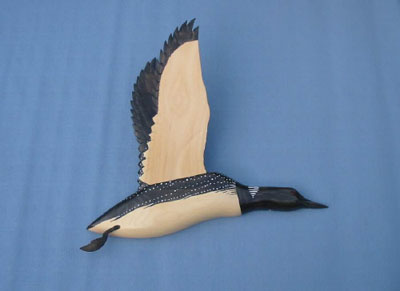 Wall Mount Common Loon Wings Up Decoy