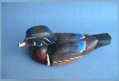 Robert Kelly Wood Carving - Handcarved Wood Duck Drake Decoy
